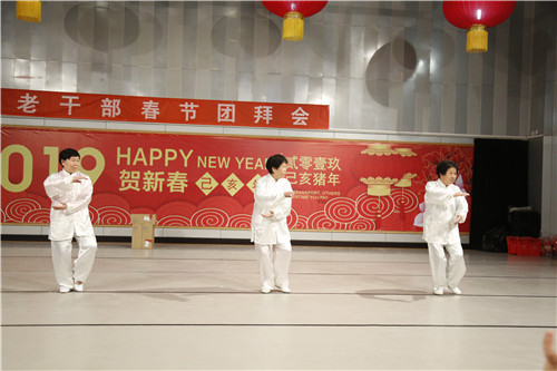 8老干部表演太极拳